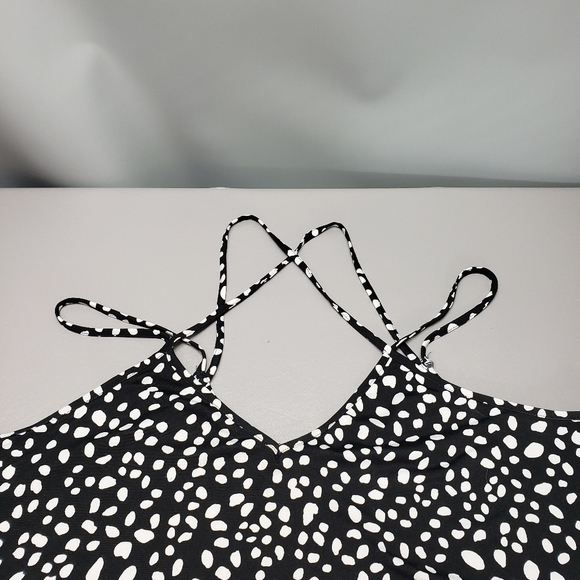 papermoon spaghetti strap black and white polka dot tank top women's XXL - Picture 2 of 11
